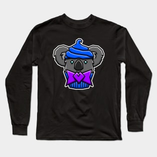 Cute Koala Cupcake with Blue Icing and a Purple Bow Tie Gift - Koala Long Sleeve T-Shirt